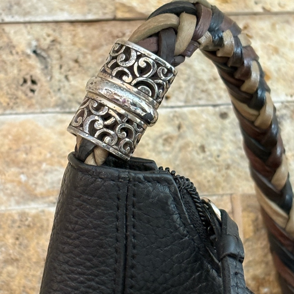 💰CLEARING MY CLOSET SALE💰 Brighton Barbados Zip Top Leather Hobo - Picture 4 of 9